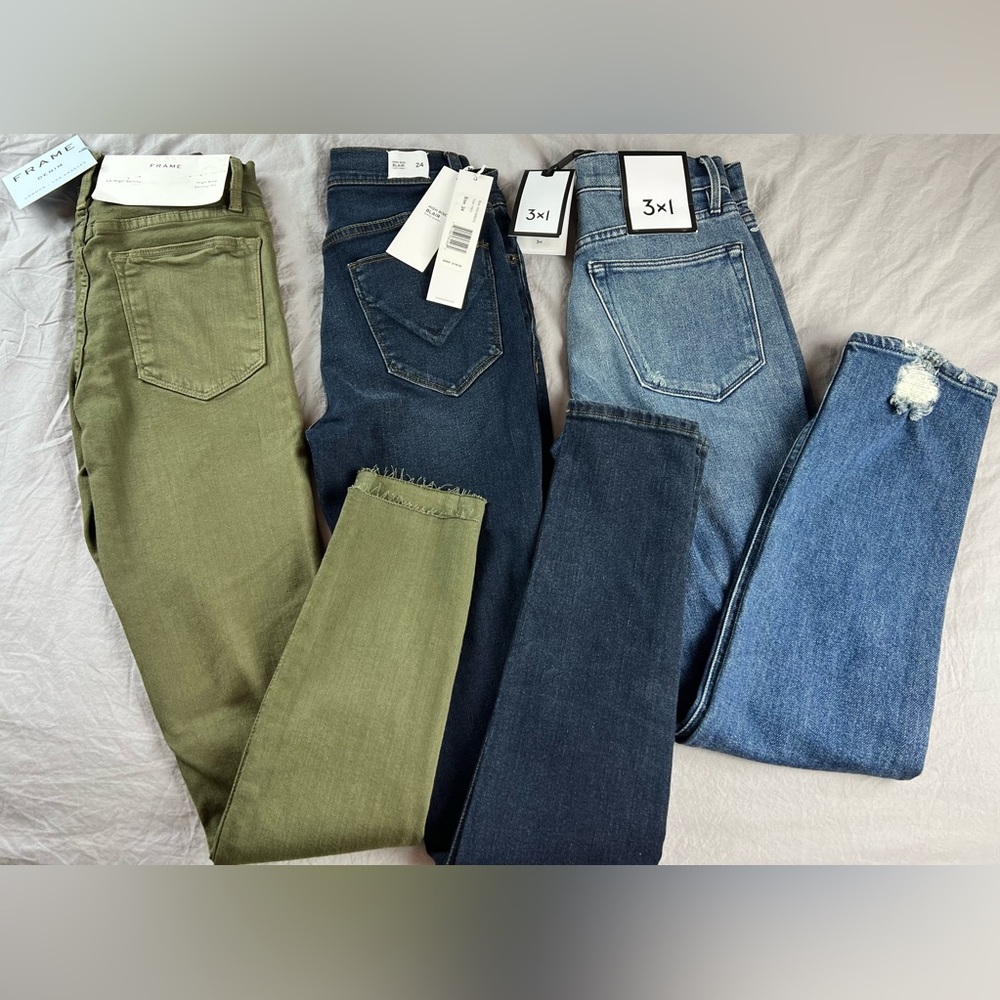 *Lot* of Designer Denim Size 24 Frame, Hudson, 3x1 NWT